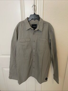 Tavik Olive Green Men’s Button-Down Long Sleeve Shirt Jacket